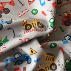 Bawełna dziecięca maszyny budowlane - sklep Otula.pl