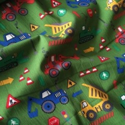 Bawełna dziecięca maszyny budowlane - sklep Otula.pl