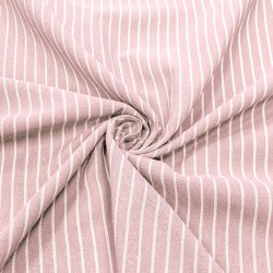 Bawełna ubraniowa paski na pastelowym różowym TISLA
